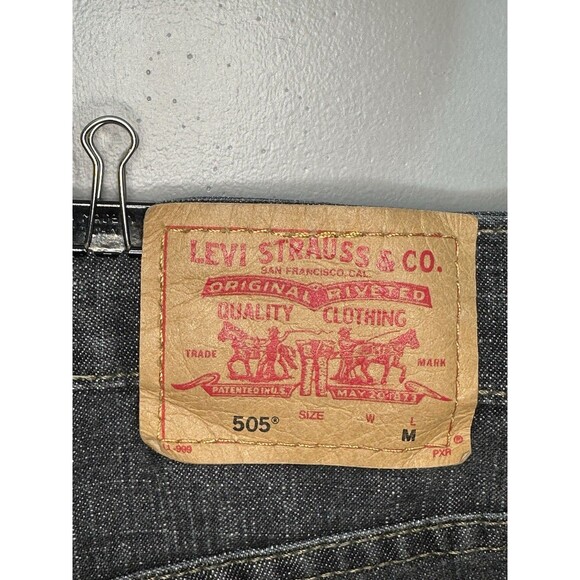 Levi’s 505 Lower Rise Straight Leg Size 10 MIS M Womens Black Denim - Picture 6 of 10
